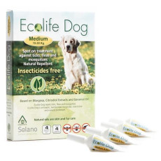 Solano -ES013 Ecolife Dog 純天然犬用驅蚤滴頸劑 一盒四支（中型犬15 ~ 30kg）