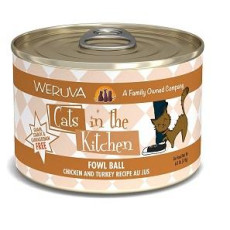 Weruva Cats in the Kitchen 罐裝系列 Fowl Ball 雞湯、無骨及去皮雞肉、火雞 美味肉汁 170g | 啡