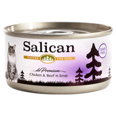 Salican 挪威森林 [002879] 鮮雞系列 - 鮮雞肉+牛肉(清湯) 貓罐頭 85g