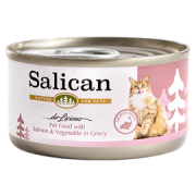 Salican 挪威森林 [002883] 肉汁系列 - 三文魚+蔬菜(肉汁) 貓罐頭 85g