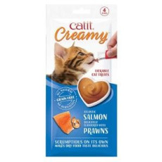 Catit Creamy 營養補充糊仔小食 - 三文魚海蝦味(10G x4) [CT44453]