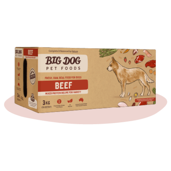 Big Dog *急凍* 狗糧牛 (Beef) 配方 3kg ( 12件x 250g )