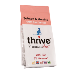 thrive 脆樂芙 PremiumPlus 無穀物貓糧 三文魚+喜靈魚配方 1.5kg (粉紅色)