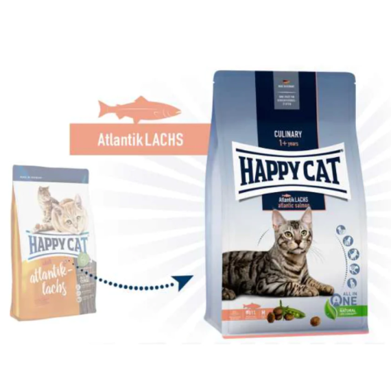 Happy Cat Atlantic-Lachs (Salmon) 成貓三文魚配方 貓糧 4kg [70554] (新包裝)
