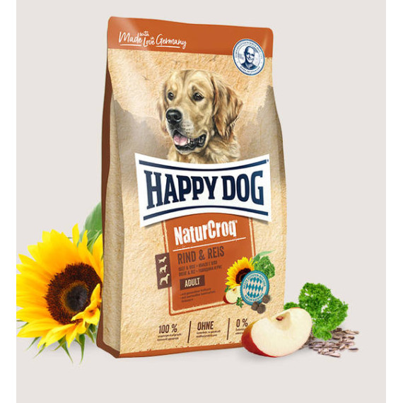 Happy Dog NaturCroq Rind & Reis 腸胃敏感、易消化牛肉配方狗糧 15kg [60517]