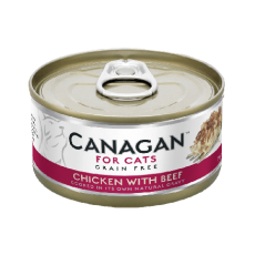 Canagan 貓用無穀物雞肉+牛肉配方罐頭 75g