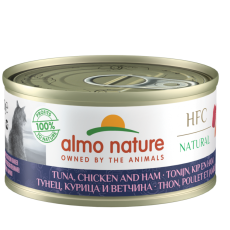 almo nature [9081] - HFC Natural - Tuna , Chicken and Ham 雞肉,鮪魚(吞拿魚),火腿 貓罐頭 70g