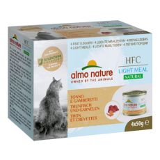 almo nature [551MEGA] - HFC Natural *Light Meal* - Tuna and Shrimps 吞拿魚+鮮蝦 健怡貓罐頭 4 x 50g (一盒4罐)