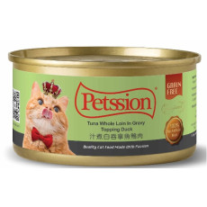 Petssion 汁煮白吞拿魚鴨肉 貓罐頭 80g [0349]