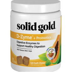 Solid Gold D-Zyme™ Digestive Supplement for Dogs & Cats 消化靈粒裝 120 Soft Chews