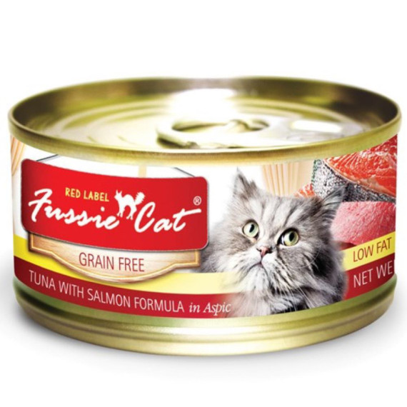 Fussie Cat Red Label Tuna with Salmon FUR-GRC 紅鑽貓罐頭 80G 吞拿魚加三文魚