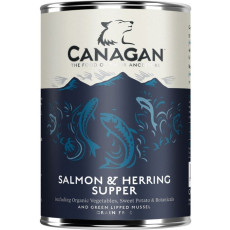 Canagan 全天然無穀物狗罐頭 400G - 三文魚及鯡魚(Salmon & Herring)配方 (藍)