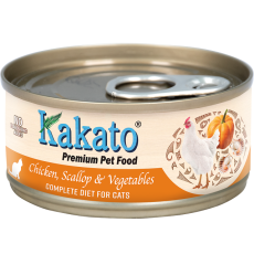 Kakato 766 雞、扇貝、蔬菜 *貓用主食罐* 70g (橙)