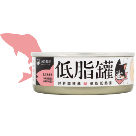 汪喵星球 [FM255 / FM259] - 貓用 低脂無膠主食罐 - 虱目魚鰹魚 80g