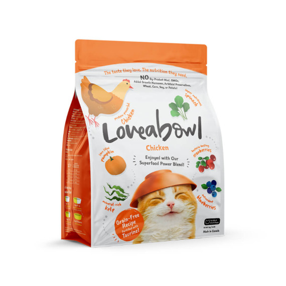 Loveabowl [LB0001] 無穀物走地雞肉 全貓種配方 貓乾糧 1kg (橙)