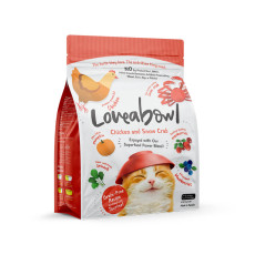 Loveabowl [LB0022] 無穀物雪蟹雞肉海陸 全貓種配方 貓乾糧 1kg (淺紅)