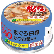 CIAO A 85 白身吞拿魚+木魚片 貓罐頭 85g