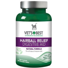 Vet’s Best [VBT10113] 貓用去毛球丸 Cat Hairball Relief Digestive Aid (60粒)