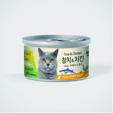 Bowwow Korea 韓國 Meowow [ME01] 高級白吞拿魚+鮮嫩雞肉貓湯罐 80g