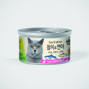 Bowwow Korea 韓國 Meowow [ME04] 高級白吞拿魚+三文魚貓湯罐 80g