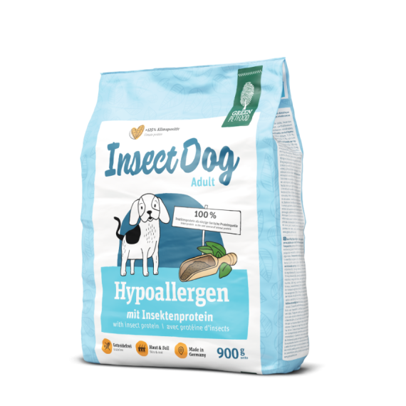 Green Petfood - InsectDog Hypoallergen 蟲蟲蛋白防皮膚過敏(無穀物) 乾狗糧  900g (藍標) [GP7341]