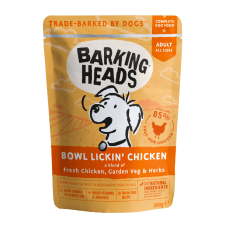 Barking Heads [BHWC] - 無穀物Bowl Lickin' Chicken (雞肉) 主食濕包 300g (橙)