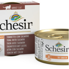 SchesiR 主食罐系列 [SCH164612] 濃湯(in sauce) 吞拿魚+三文魚 貓罐頭 70g (4561)