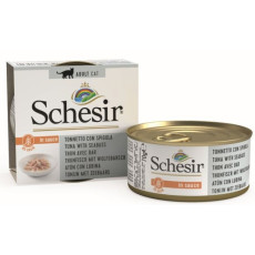 SchesiR 主食罐系列 [SCH164643] 濃湯(in sauce) 吞拿魚+鱸魚(Seabass) 貓罐頭 70g (4564)