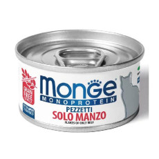 Monge [MO3819] 單一蛋白質系列 牛肉配方 貓罐頭 80g (紅字)