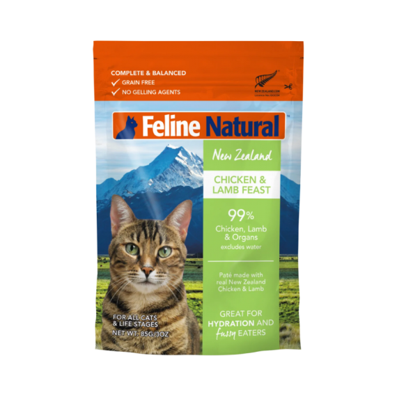 F9 Feline Natural [F9-P-CL85] 雞肉及羊肉 貓軟包(Pouch) 85g (綠) | 袋裝濕糧