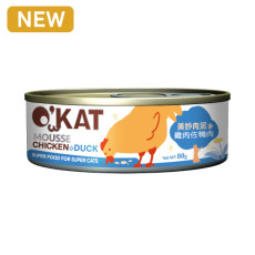 O'KAT SUPER FOOD FOR SUPER CATS [OK11] - 美妙肉泥罐 雞肉佐鴨肉 貓罐頭 80g (藍)