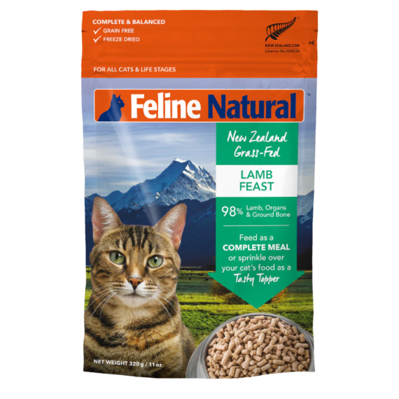 F9 Feline Natural 脫水鮮肉貓糧 – 單一蛋白凍乾 羊肉盛宴320g (綠) [F9-L320]