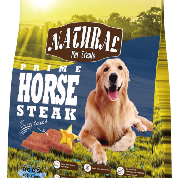 [NUNAVUTO] Natural 優質烘培肉乾 全犬用 - 馬肉味 100g [NT204486] (藍)