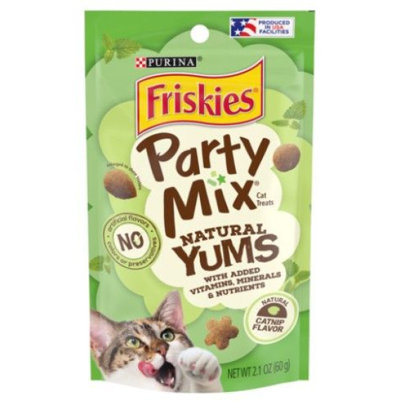Friskies 喜躍 Party Mix Natural Yums貓脆餅 - 貓草味 2.1oz [12397234]