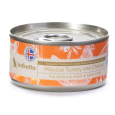 Astkatta [P00134] Mousse Turkey & Chicken 火雞+雞肉慕絲 貓罐頭 80g (橙)