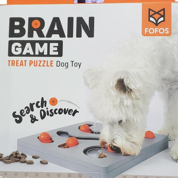 FOFOS 灰橙色寵物益智覓食游戲盤 狗狗訓練玩具 (DCF18697)