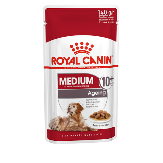 Royal Canin 健康營養系列 -中型老犬10+歲營養主食濕糧（肉汁）*Medium Ageing 10+ Dog(Gravy)* 140g x 10包原裝同款優惠 [2700900]