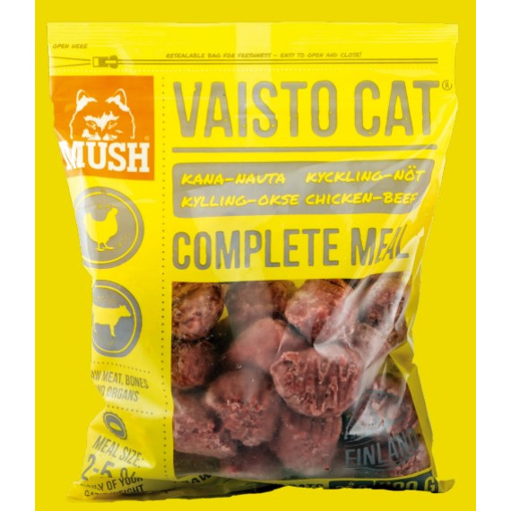 Mush - VAISTO *急凍*貓糧 雞+牛  800g (黃色)