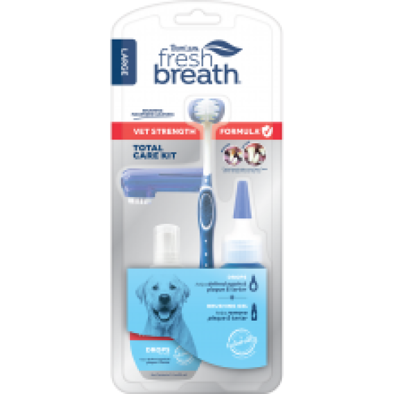 Tropiclean [PR3958] 專業護理系列 fresh breath 獸醫強效全方位護理套裝 (含潔齒凝露，濃縮點滴，牙刷，指套)