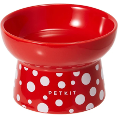 Petkit 波點陶瓷高腳碗 (紅底白點) [pkfc1a]