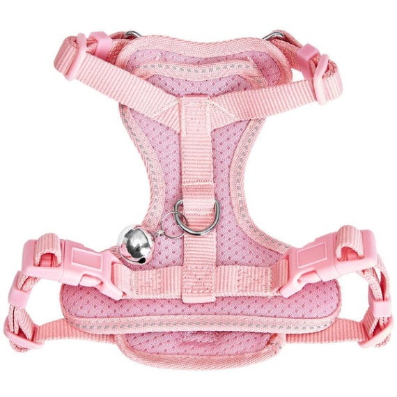 美國blueberrypet - 反光貓背帶和牽引繩套裝 (BB粉 Baby Pink)