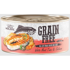 Absolute Holistic Grain Free (Cats) White Meat Tuna & Salmon 無穀物肉汁貓罐頭 (白肉吞拿魚+三文魚) 80g [AH-3900]