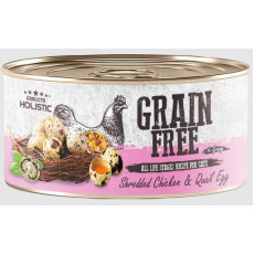 Absolute Holistic Grain Free (Cats) Shredded Chicken & Quail Egg 無穀物肉汁貓罐頭 (無穀雞肉+鵪鶉蛋) 80g [AH-3962]