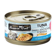 Fussie Cat Tuna with Small  Anchovies 極品吞拿魚 + 小鯷魚肉汁主食罐 80g [FUG-SLC]