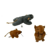 Billipets [NS-17113-B] - 7cm打坐老鼠 (灰) + 5cm迷你老鼠 (淺啡) 2件套裝小老鼠貓玩具